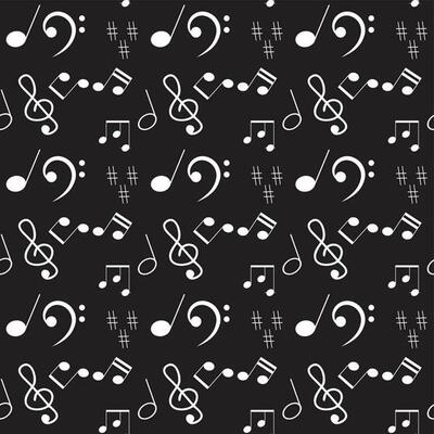 Seamless pattern with music notes and signs