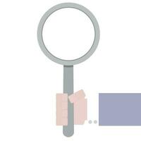 Magnifying glass in hand. Research analysis and discovery concept. Vector illustration