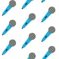 Seamless pattern vintage color microphone vector