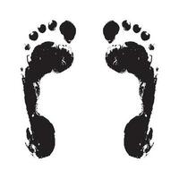 Real foot imprint. Footprint and foot steps, foot print vector and illustration