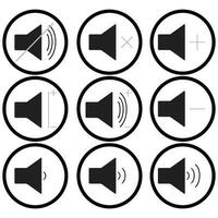 Set of sound icons monochrome vector