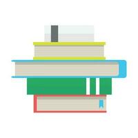 Stack of books flat design. Library and reading book, vector illustration