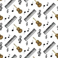 Pattern guitar synthesizer and notes vector