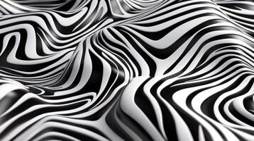 abstrakt svart och vit rader Vinka bakgrund animation. generativ ai. video