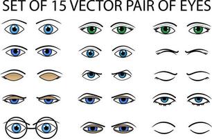 colección de ojos, vector 15 conjunto de ojos, resumen conjunto de 13 par de ojos, colección de ojos con diferente expresiones