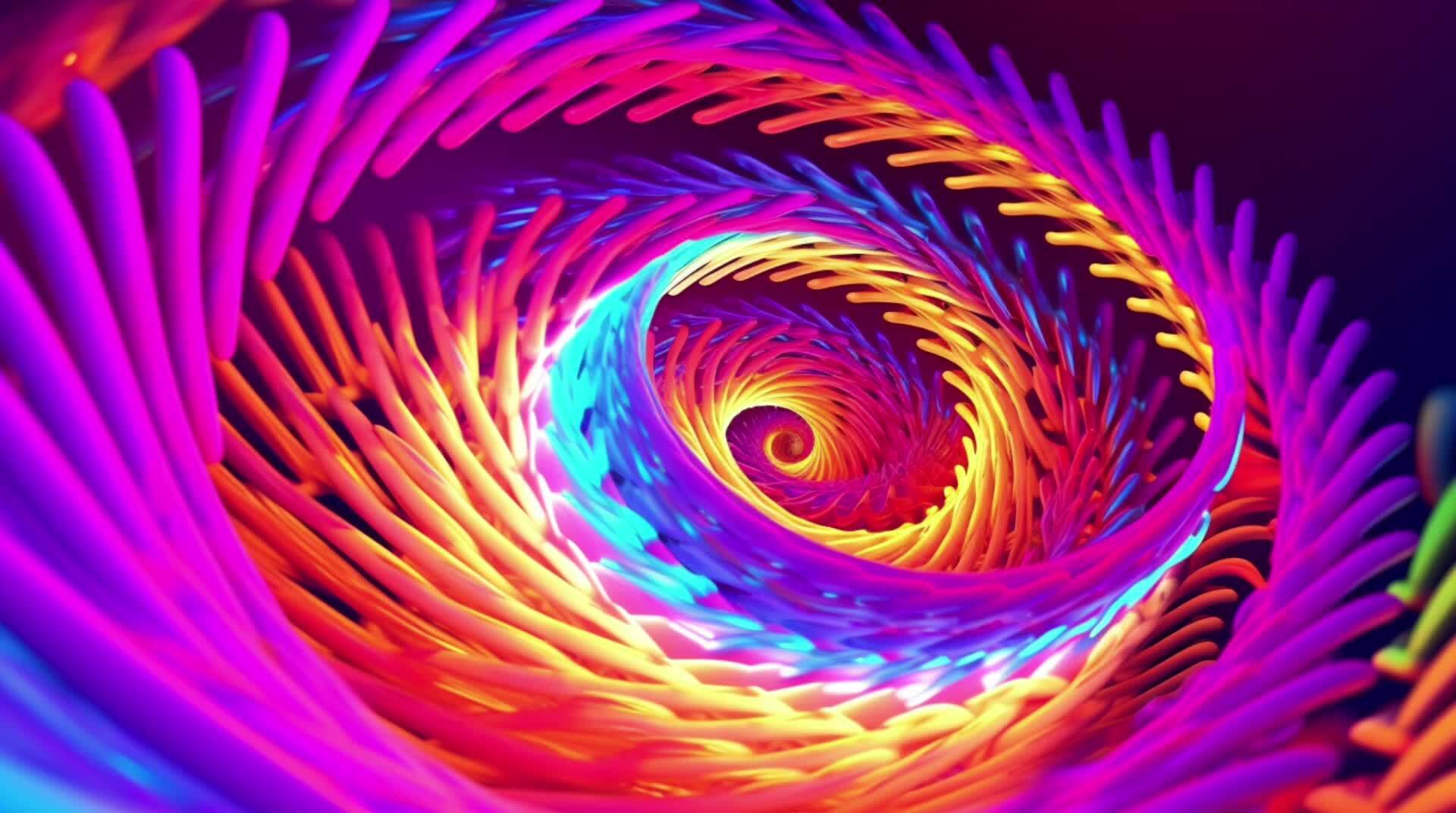 Neon abstract spiral animation. . 24210526 Stock Video at Vecteezy