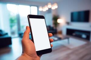 Home advisor, voice recognition, artificial intelligence device and internet. photo
