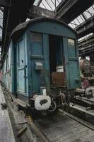 Old warehouse with abandoned trains somewhere in Belgium, Urbex. photo