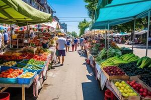 Local grocery market on street. photo