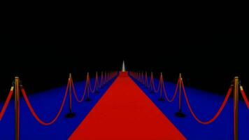 Animated video of walking on the red carpet to the event stage with spotlights