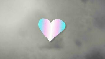 Bouncing Heart with Trans Pride Flag Against Grey Grunge Background video