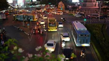 Heavy Traffic in the Center of Bangkok around Victory Monument in Bangkok, Thailand video