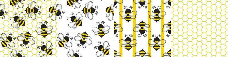 Buzzing Honeycombs A Seamless Beeinspired Pattern vector