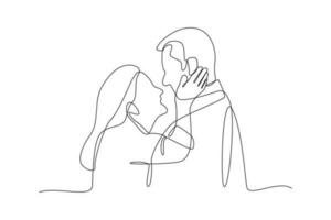 Continuous one-line drawing happy grandparents hugging. Grandparent day concept. Single line drawing design graphic vector illustration