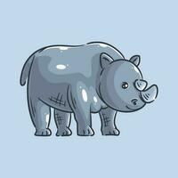 Hand drawn cute rhinoceros design vector