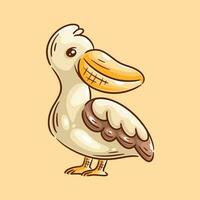 Hand drawn cute pelican design vector