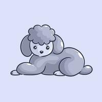 un linda gris caniche perrito vector