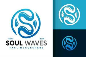 Letter S Waves Logo vector icon illustration