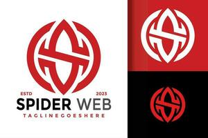 letra s araña web logo vector icono ilustración
