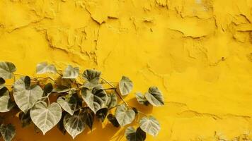 Mexican colonial yellow divider establishment with vine plant. Video Animation