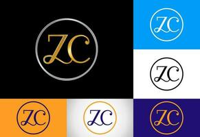 Initial Letter Z C Logo Design Vector. Graphic Alphabet Symbol For Corporate Business Identity vector