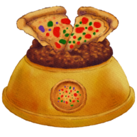 animal suprimentos gato suprimentos cachorro suprimentos Comida sobremesa doce pizza vegetal carot peixe gelo creme aguarela elementos fofa desenho animado estilo. png