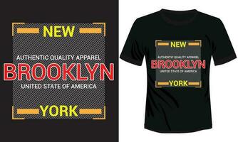 auténtico calidad vestir brooklyn camiseta diseño vector