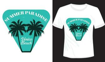 Summer Paradise Vince Beach T-shirt Design Vector Illustration