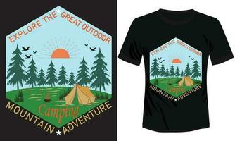 montaña aventuras vector ilustración camiseta diseño