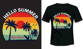 Hello Summer T-shirt Design Vector Illustration