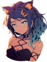 AI GENERATED - Sticker - Anime Girl with blue hair 24212249 PNG