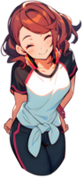 AI GENERATED - Sticker - Anime Girl with blue hair 24212249 PNG