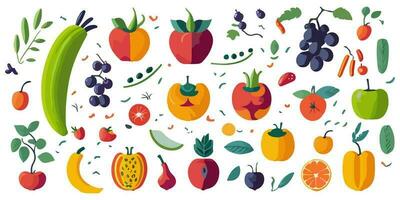 Vector Art of Baked Goods Filled with an Assortment of Fruits