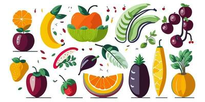 Vector Art of a Fabric Design with Repeated Tropical Fruits