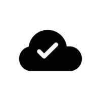 nube cheque marca icono vector