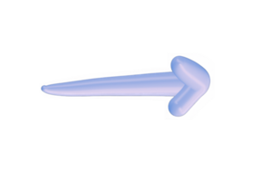 3D arrow right pointer icon minimalist style illustration. isolated transparent png background