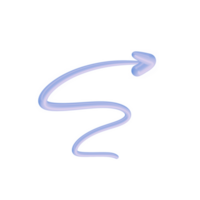 3d Pfeil abstrakt Zickzack- und richtig Zeiger Symbol minimalistisch Stil Illustration. isoliert transparent png Hintergrund