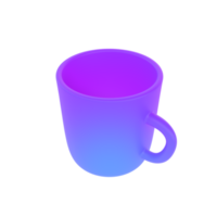 3d photo realistic violent cup icon mockup rendering. Design Template for Mock Up. ceramic clean mug with a matte effect isolated transparent png background