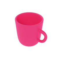 3d Foto realistisch rot Tasse Symbol Attrappe, Lehrmodell, Simulation Wiedergabe. Design Vorlage zum spotten hoch. Keramik sauber Becher mit ein matt bewirken isoliert transparent png Hintergrund