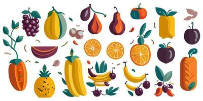 Vector Art Creating a Border with Tropical Fruits