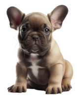 mignonne petit français bouledogue chiot chien sur transparent arrière-plan, établi avec génératif ai png