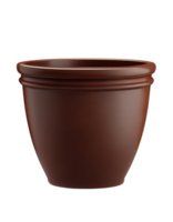 Decorative brown pot on transparent background, created with png