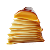 pilha do crepes isolado em transparente fundo, criada com generativo ai png