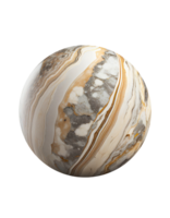 Marble stone ball isolated on transparent created with png