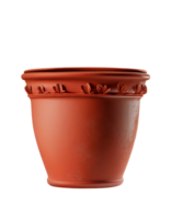 Decorative terracotta pot on transparent background, created with png