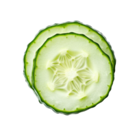 Fresh cucumber cut isolated on transparent background, created with png