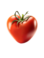 cœur en forme de tomate sur transparent arrière-plan, établi avec génératif ai png