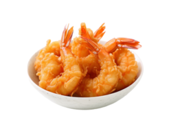 Shrimps tempura placed on a transparent background, created with png