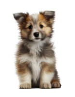 Cute small fluffy dog on transparent background, created with png