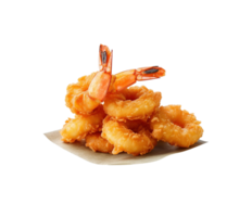 Shrimps tempura placed on a transparent background, created with png